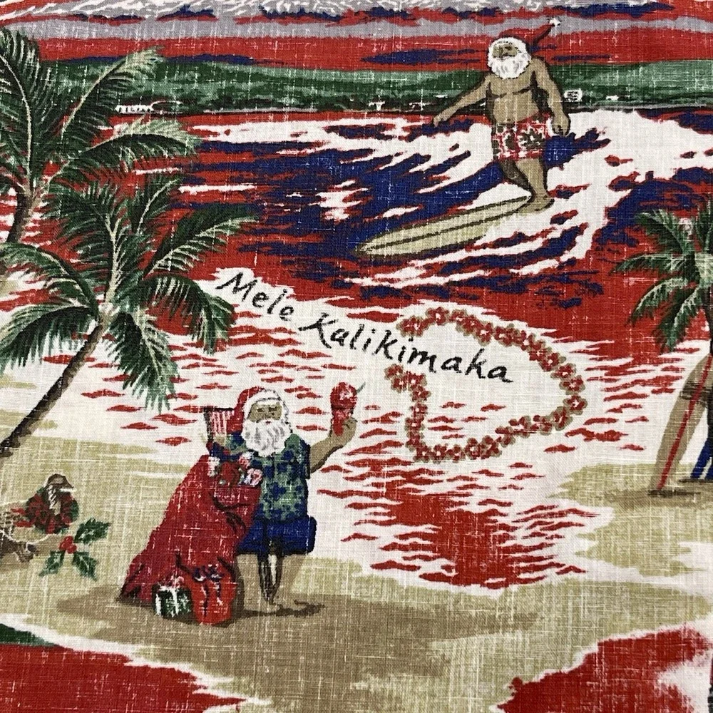 Reyn Spooner Women's XXS Red Mele Kalikimaka Hawaiian Santa Ski Christmas 2019